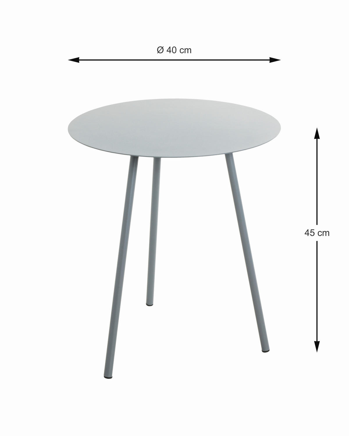 PRÍRUČNÝ STOLÍK, sivá - sivá, Trend, kov (40/40/45cm)