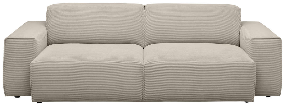 3-SITZER-SOFA in Cord Sandfarben  - Sandfarben/Schwarz, Design, Kunststoff/Textil (236/71/101cm) - Pure Home Lifestyle