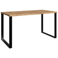 SCHREIBTISCH 140/70/75 cm  in Graphitfarben, Plankeneiche  - Plankeneiche/Graphitfarben, Design, Holzwerkstoff/Metall (140/70/75cm) - Boxxx