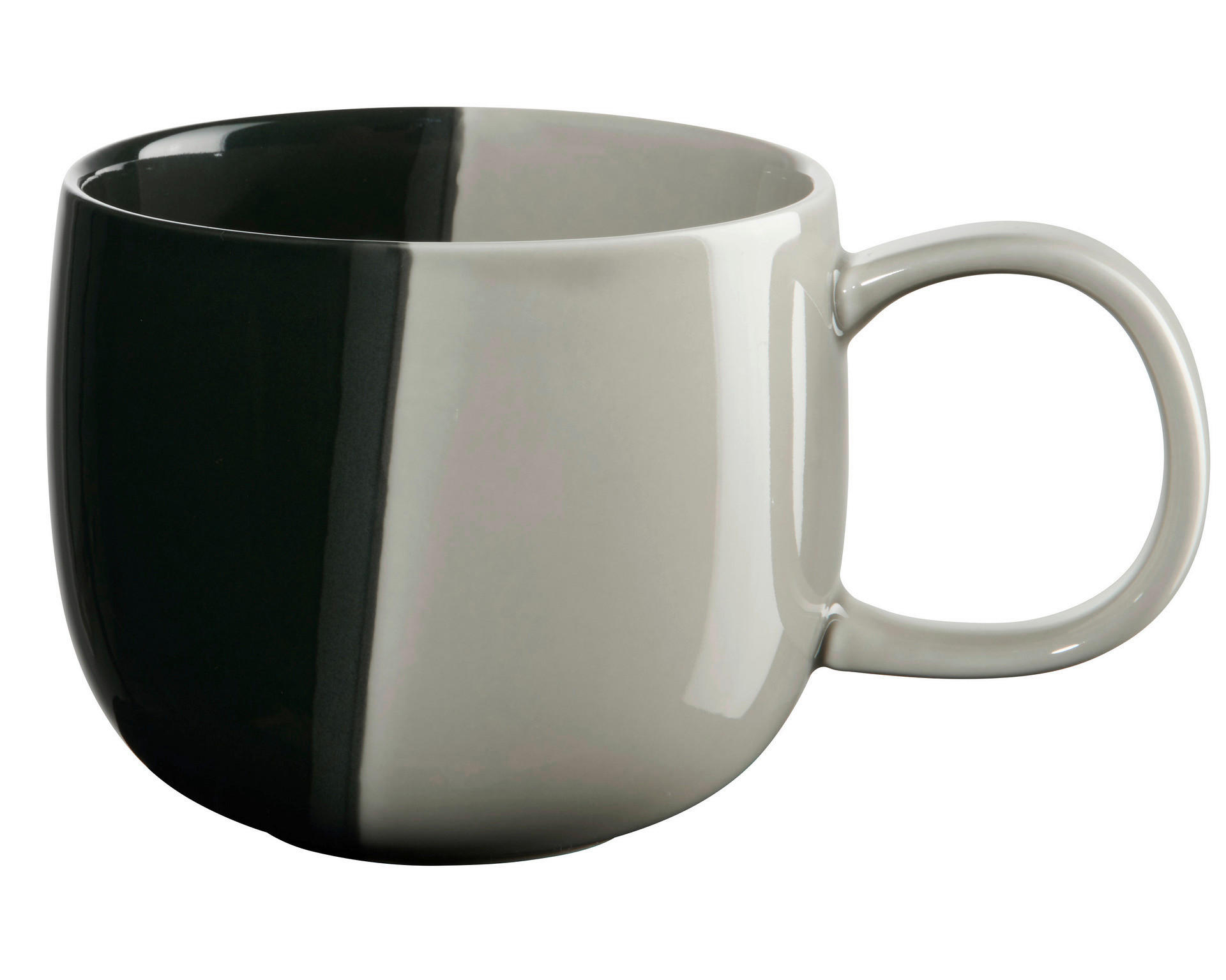 KAFFEEBECHER Joy  400 ml   - Hellgrau/Schwarz, Basics, Keramik (10/8,5cm) - ASA