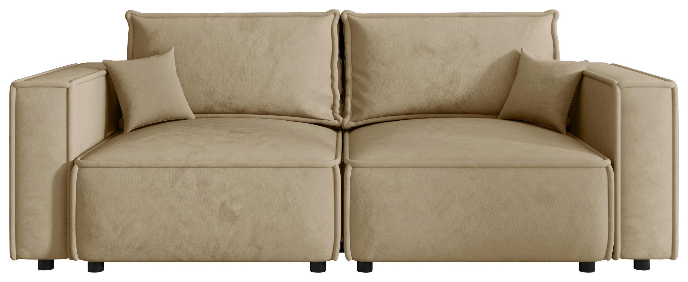 SOFA Webstoff Beige  - Beige/Schwarz, MODERN, Kunststoff/Textil (250/68/104cm) - Xora