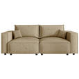 SOFA Webstoff Beige  - Beige/Schwarz, MODERN, Kunststoff/Textil (250/68/104cm) - Xora