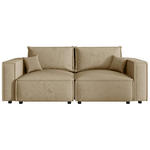 SOFA Webstoff Beige  - Beige/Schwarz, MODERN, Kunststoff/Textil (250/68/104cm) - Xora