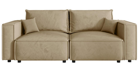 SOFA Webstoff Beige  - Beige/Schwarz, MODERN, Kunststoff/Textil (250/68/104cm) - Xora