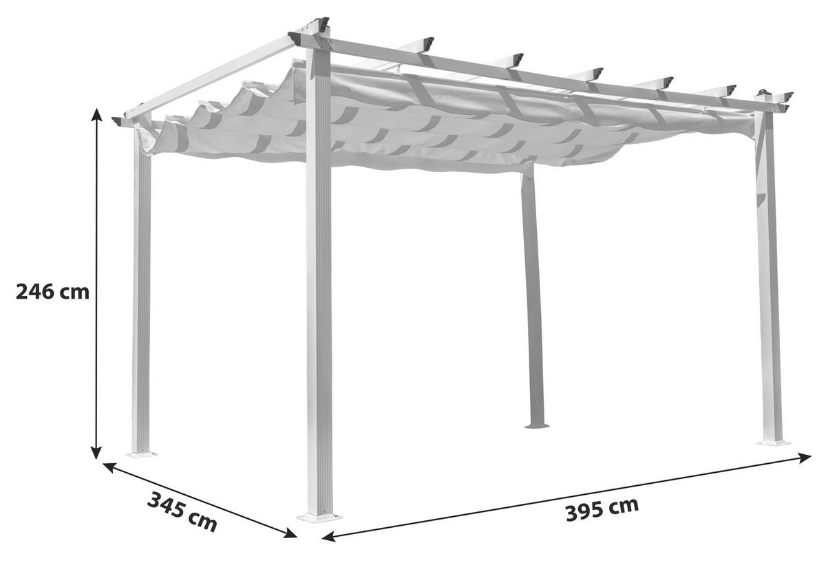 PERGOLA - Klassisk, metall/textil (345/246/395cm) - Gardenson