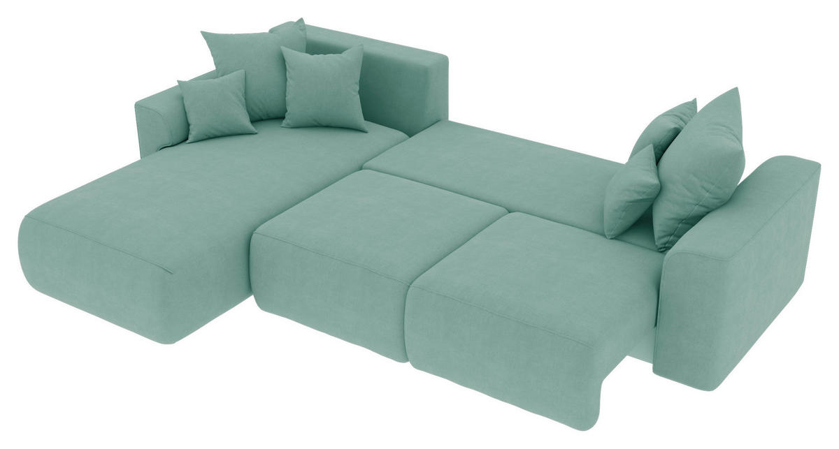 Freisteller von Carryhome ECKSOFA Mintgrün Velours.