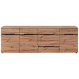 SIDEBOARD Graphitfarben, Eiche Artisan 230,2/75,5/43,8 cm - Schwarz/Graphitfarben, Trend, Holzwerkstoff/Kunststoff (230,2/75,5/43,8cm) - Carryhome