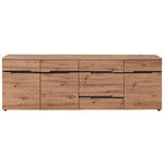 SIDEBOARD Graphitfarben, Eiche Artisan  230,2/75,5/43,8 cm  - Schwarz/Graphitfarben, Trend, Holzwerkstoff/Kunststoff (230,2/75,5/43,8cm) - Carryhome