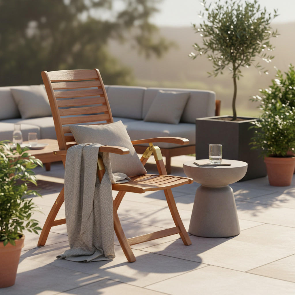 GARTENKLAPPSESSEL Akazie Akaziefarben  - Akaziefarben, ROMANTIK / LANDHAUS, Holz (63/114/95cm) - Gardenson