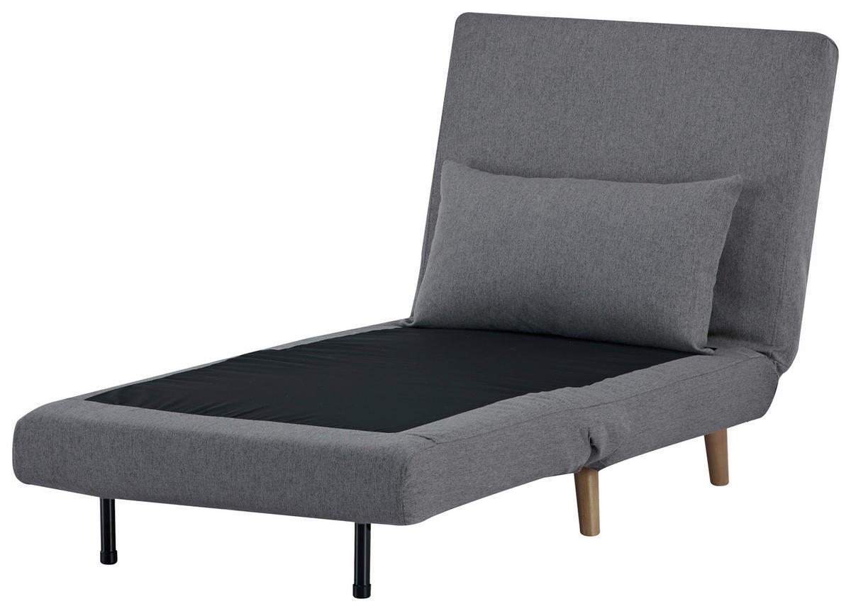 SCHLAFSESSEL Mikrofaser Dunkelgrau    - Dunkelgrau/Naturfarben, MODERN, Holz/Textil (77/81/90cm) - MID.YOU