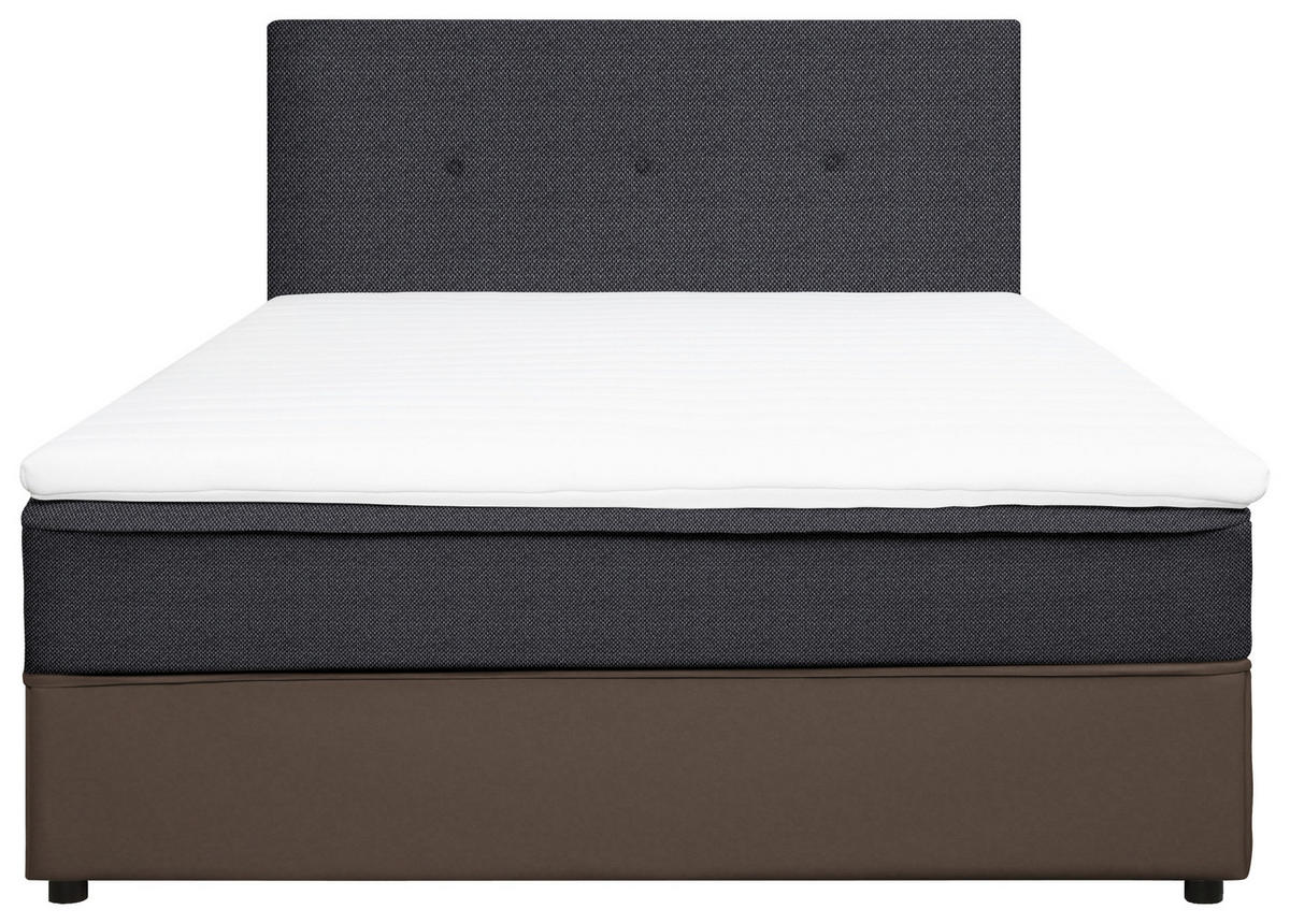 BOXBETT 120/200 cm  in Anthrazit, Grau  - Anthrazit/Schwarz, KONVENTIONELL, Holz/Textil (120/200cm) - Boxxx