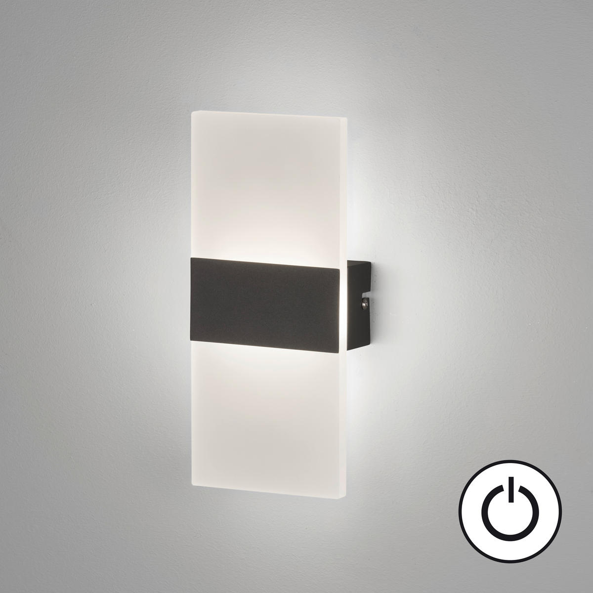 LED-WANDLEUCHTE Foder 5/12/27 cm   - Schwarz/Weiß, MODERN, Kunststoff/Metall (5/12/27cm) - Fischer & Honsel