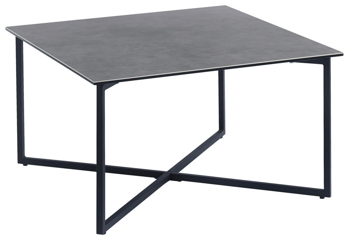 COUCHTISCH ESG 75/75/45 cm quadratisch Grau, Schwarz  - Schwarz/Grau, Design, Glas/Keramik (75/75/45cm) - Hom`in