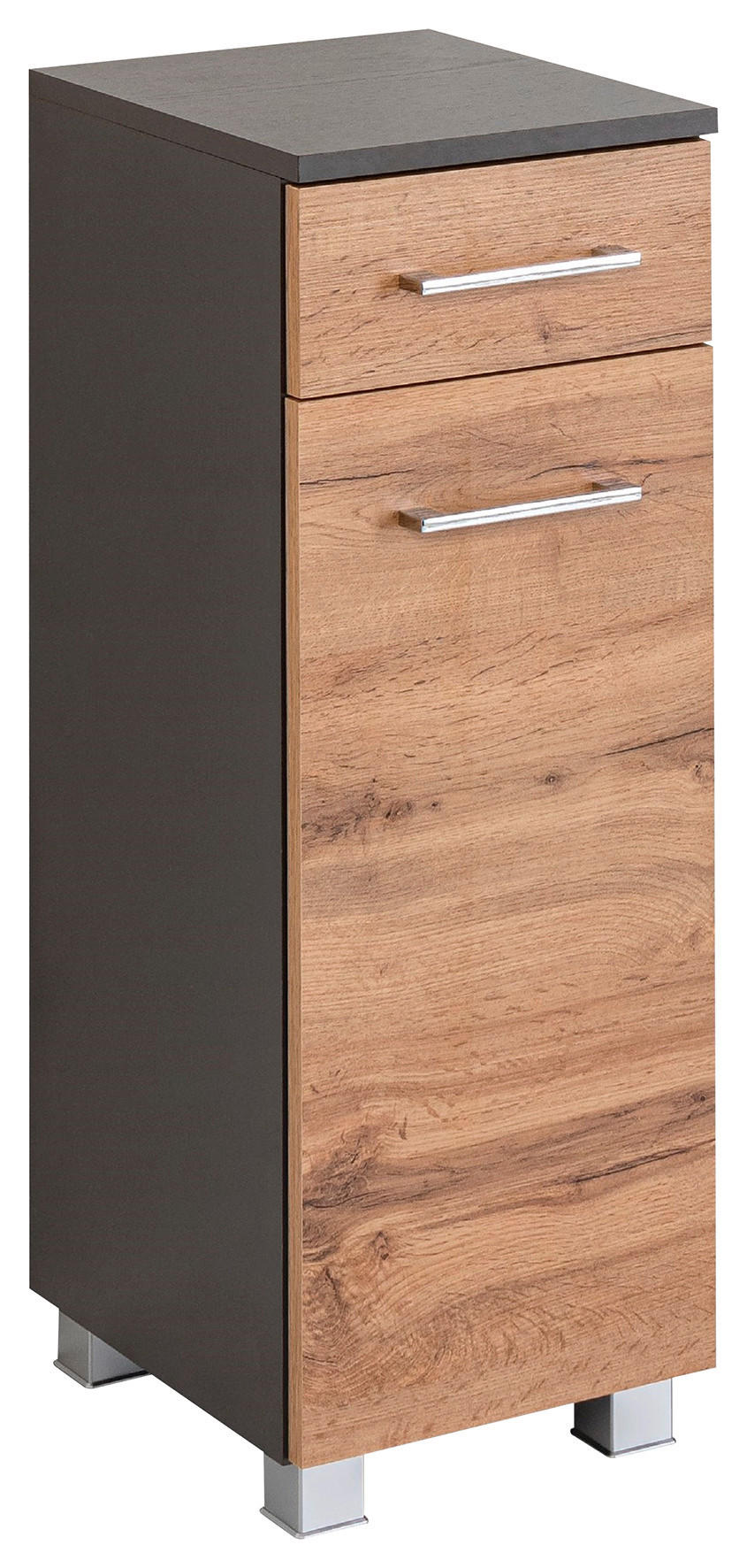 UNTERSCHRANK 30/79/35 cm   - Chromfarben/Eiche Wotan, MODERN, Holzwerkstoff/Kunststoff (30/79/35cm) - Held