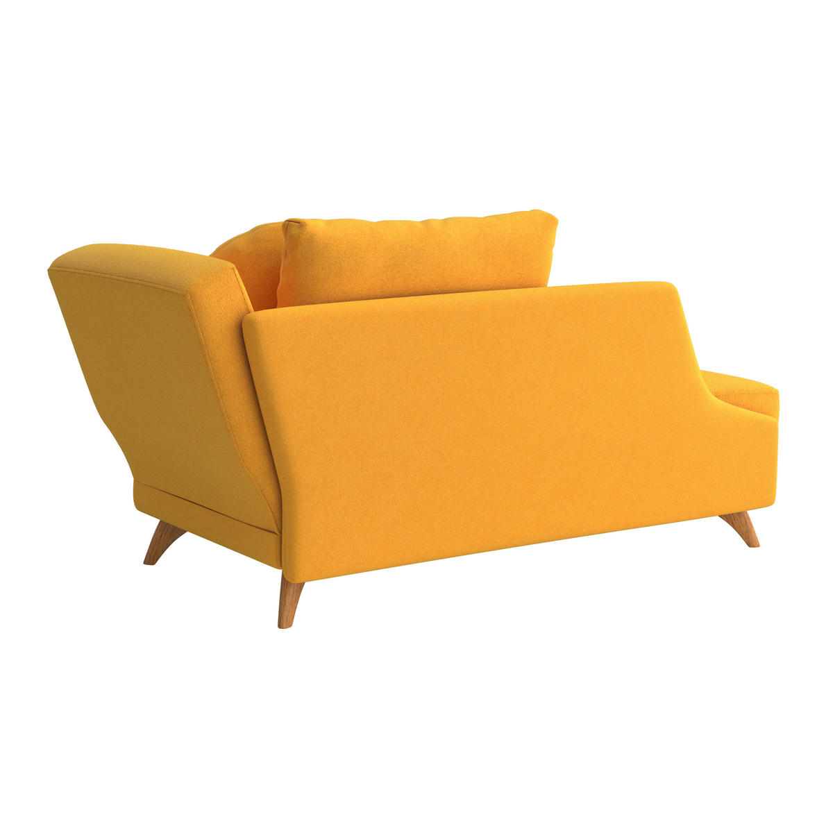 RÉCAMIERE in Flachgewebe Currygelb  - Currygelb/Eichefarben, Modern, Holz/Textil (205/74-87/94cm) - Bali