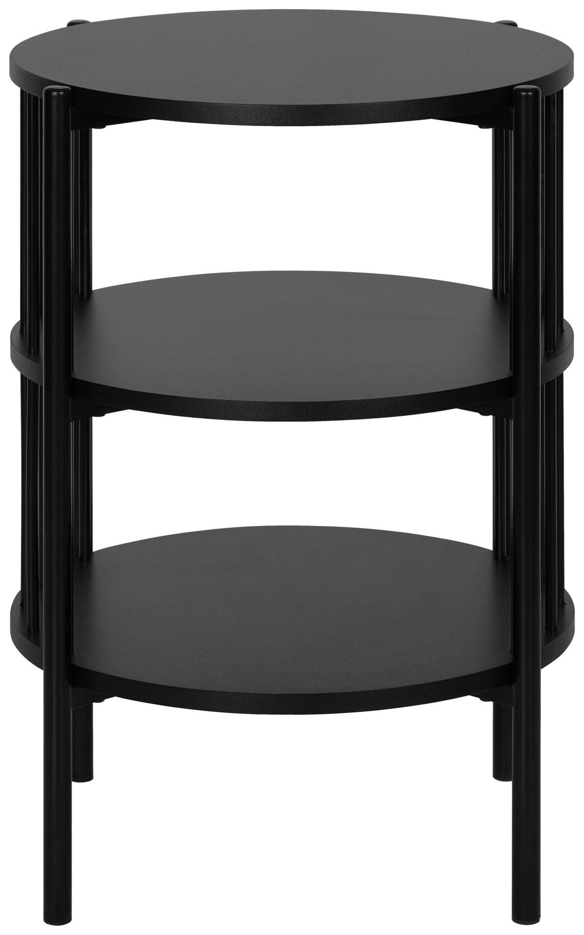 BEISTELLTISCH 43,8/43,8/60 cm Schwarz rund  - Schwarz, Trend, Holzwerkstoff/Metall (43,8/43,8/60cm) - Xora