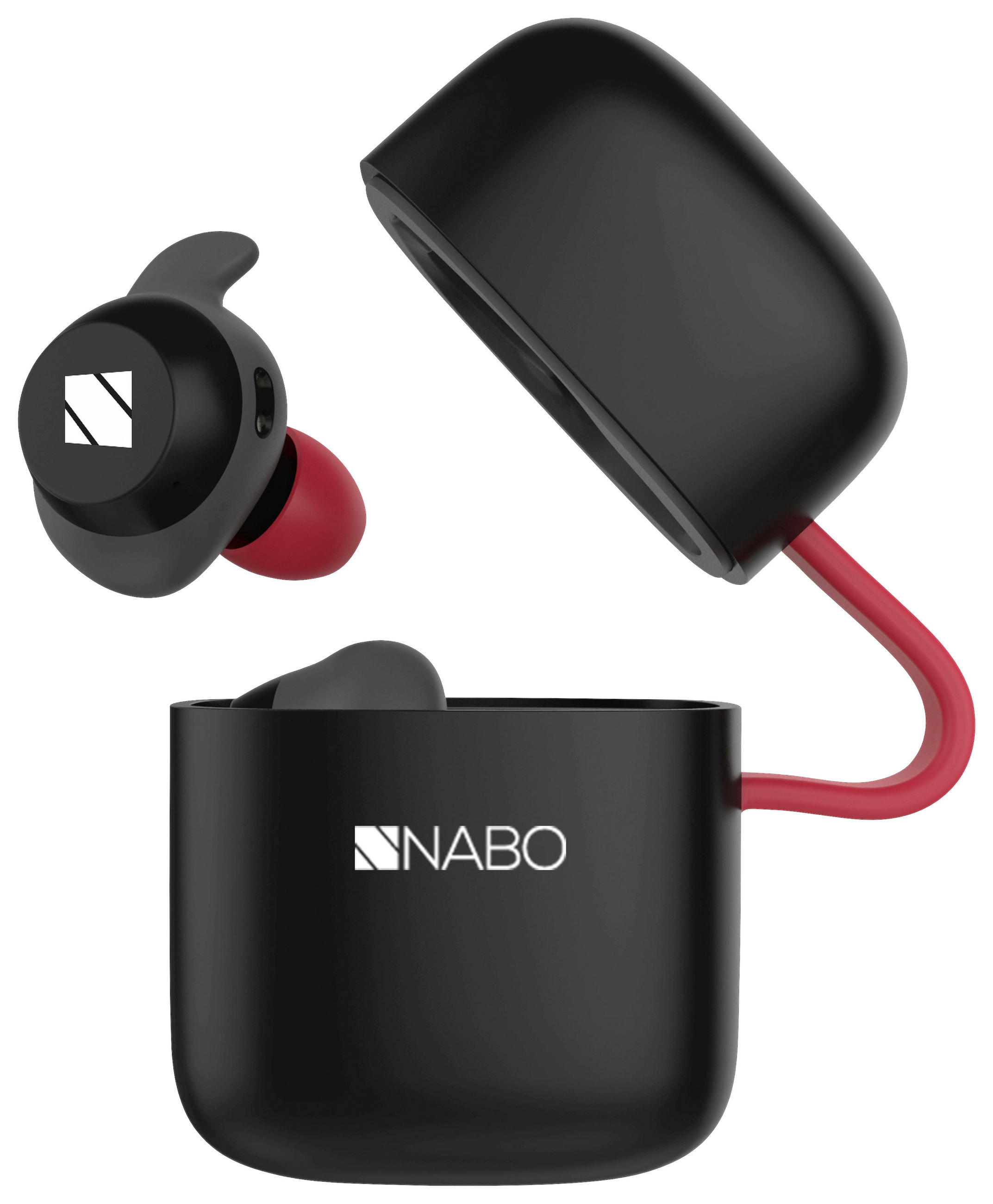 KOPFHÖRER NABO T SPORT - Rot/Schwarz, KONVENTIONELL (3,8/6/6cm)