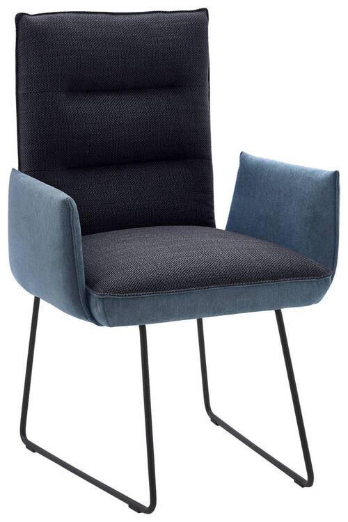 ARMLEHNSTUHL  in Stahl Flachgewebe  - Blau/Schwarz, Design, Textil/Metall (59/93/59cm) - Dieter Knoll