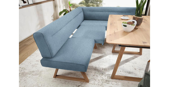 ECKBANK 230/170 cm  in Eichefarben, Hellblau  - Eichefarben/Hellblau, KONVENTIONELL, Holz/Textil (230/170cm) - Moderano