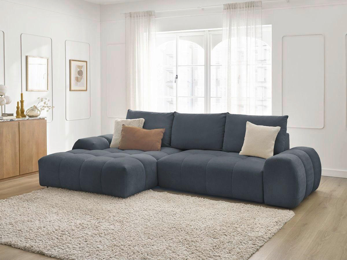 XXXLutz Eckschlafsofa Everest Dunkelblau 318x180 cm
