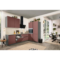 ECKKÜCHE 276/183 cm  in Rot, Anthrazit  - Anthrazit/Rot, Basics, Holzwerkstoff (276/183cm) - Welnova