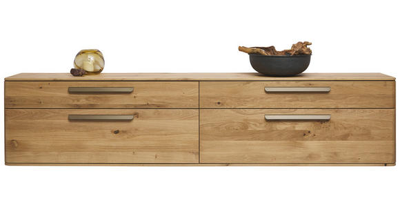 LOWBOARD Wildeiche  241,9/53,8/37,1 cm  - Wildeiche/Bronzefarben, Natur, Holz/Metall (241,9/53,8/37,1cm) - Valnatura