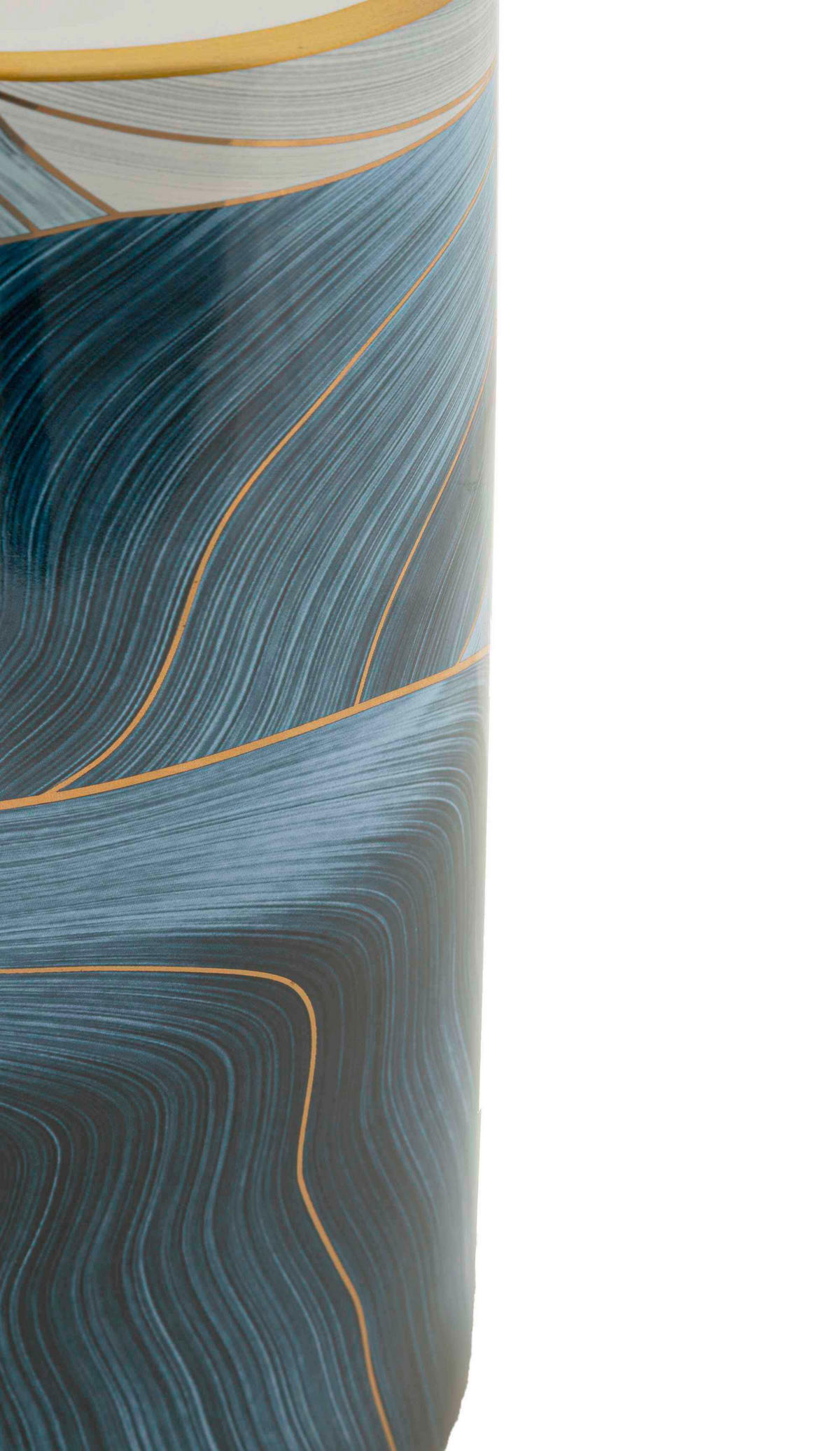 Vase Elegant Tall  - Blau/Goldfarben, Basics, Keramik (14/40/14cm)