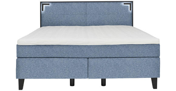 BOXSPRINGBETT 180/200 cm  in Blau  - Blau/Schwarz, Design, Holz/Textil (180/200cm) - Hom`in