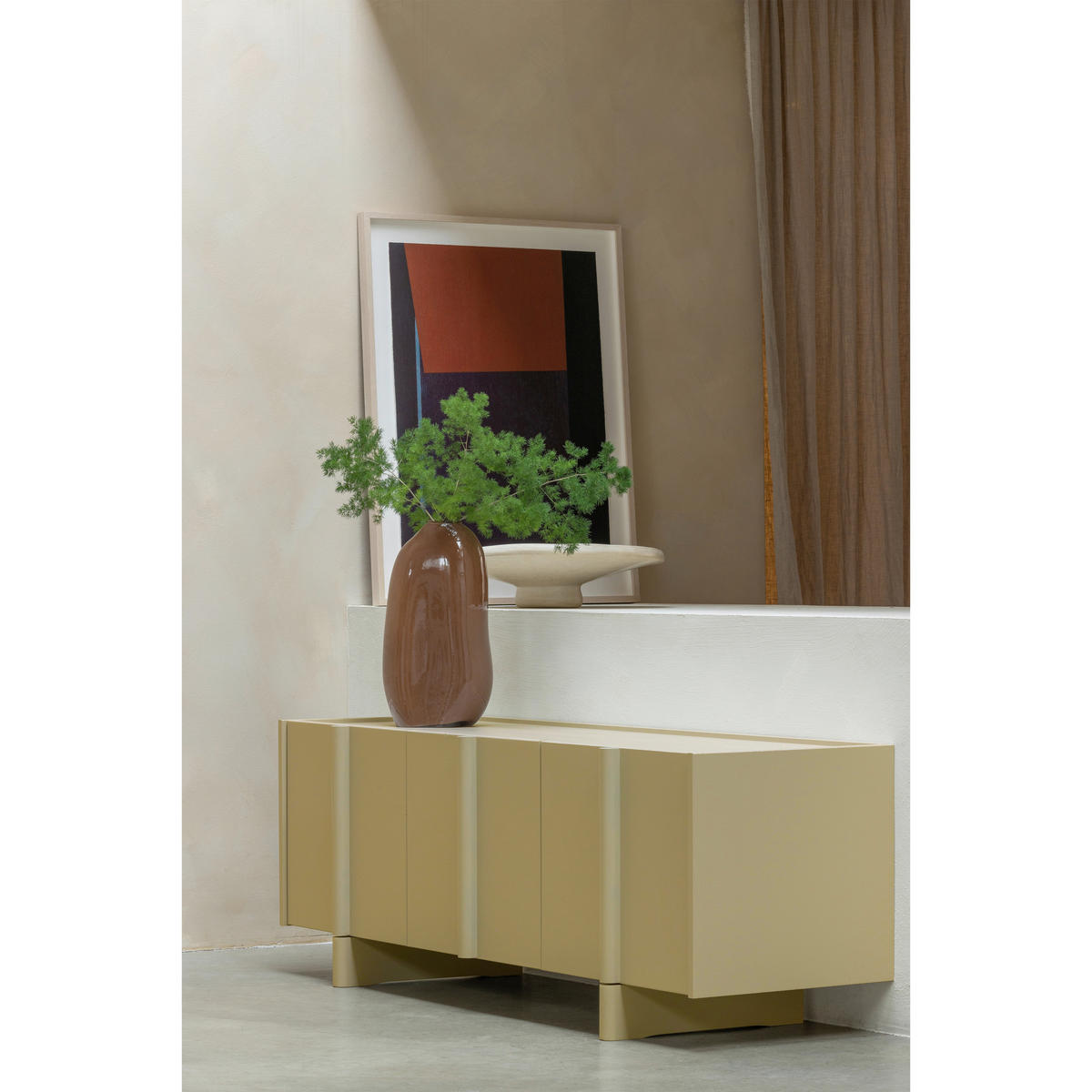 LOWBOARD Basu 152/53/46 cm   - Grün, Design, Holz (152/53/46cm) - Livetastic