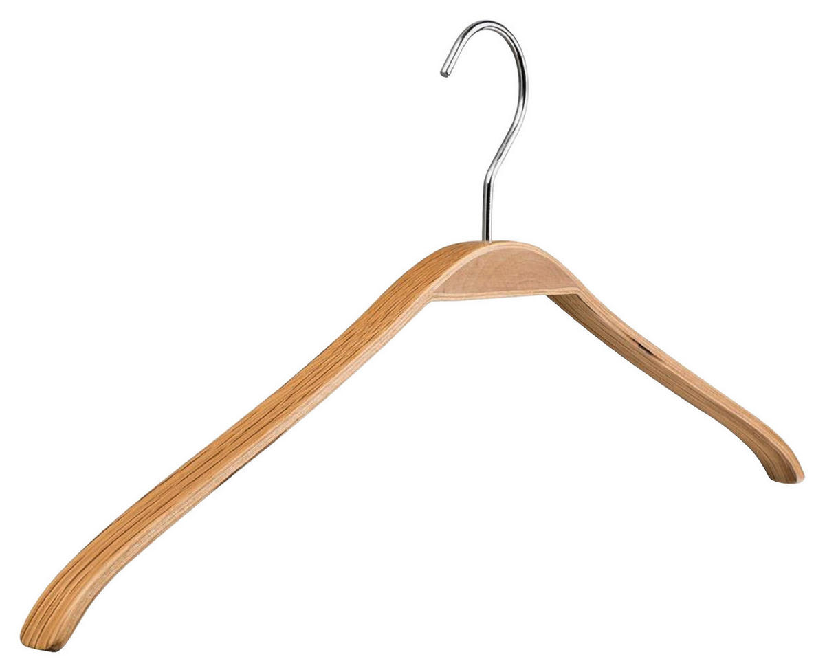 KLEIDERBÜGELSET 3-TEILIG 44 cm Holz, Metall  - Chromfarben/Eichefarben, Basics, Holz/Metall (44cm)