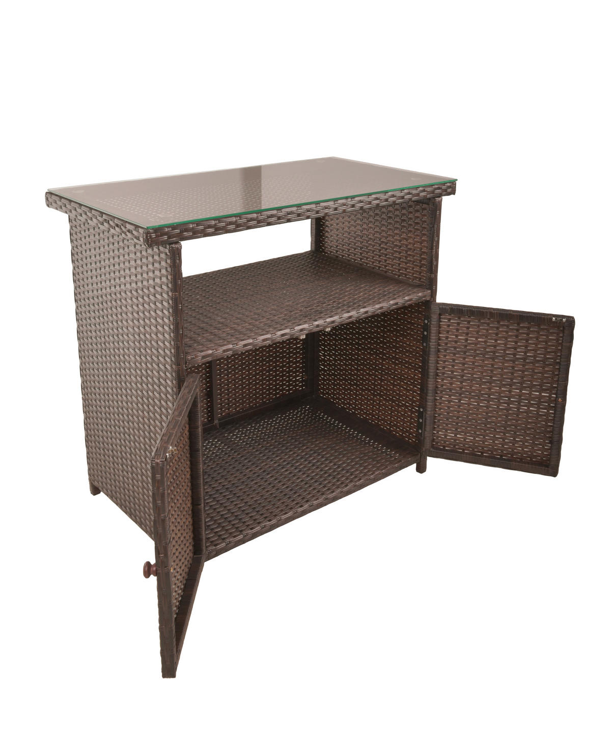 GARTENKOMMODE Metall, Kunststoff  - Schwarz/Braun, Basics, Kunststoff/Metall (50/84/90cm) - Gardenson