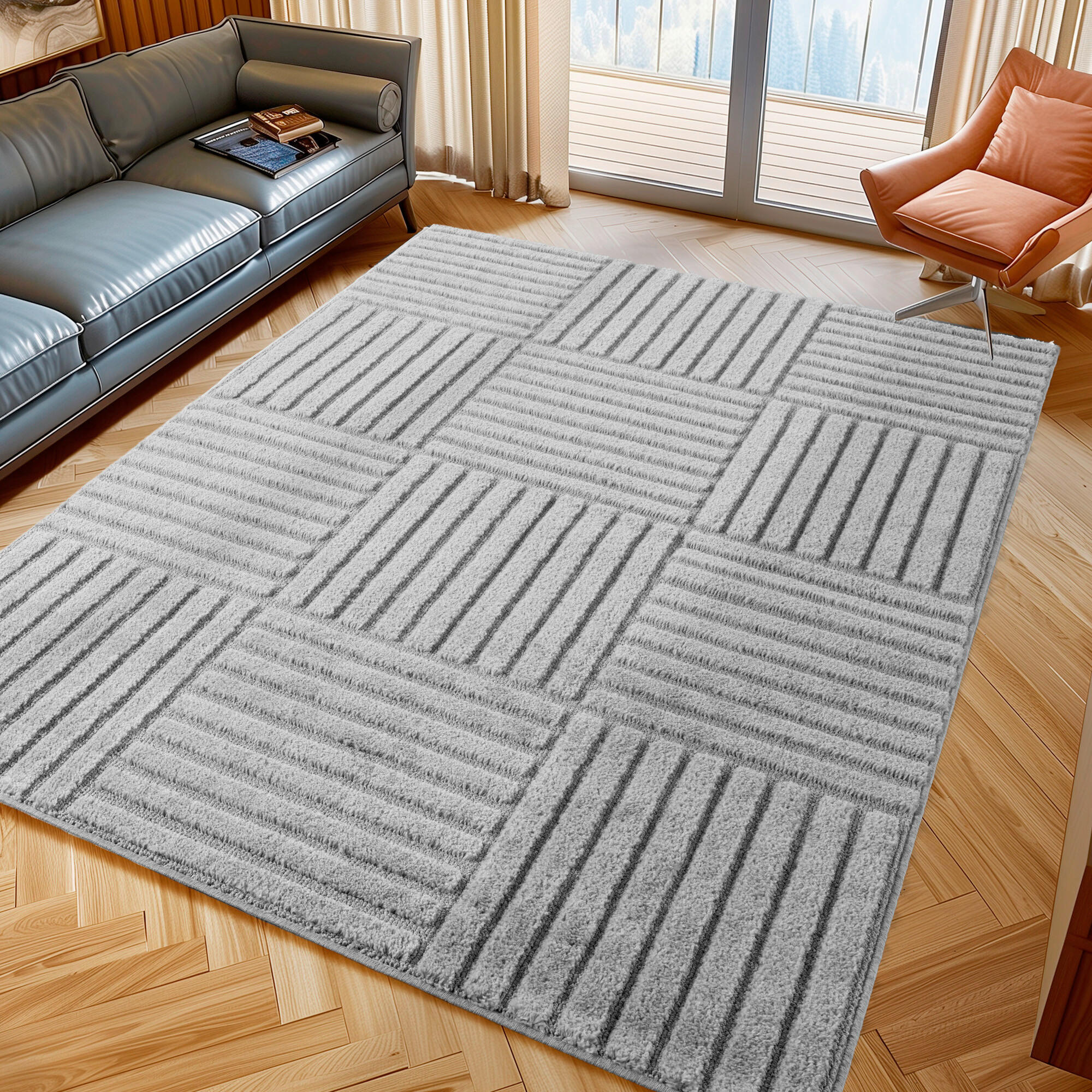 Thumbnail - Ayyildiz  Flachwebeteppich Art, Silber, Textil, Boho, rechteckig, 280x370 cm, für Fußbodenheizung geeignet, lichtunempfi...