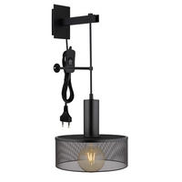 WANDLEUCHTE 25/29,5/57 cm   - Schwarz, Design, Metall (25/29,5/57cm) - Globo