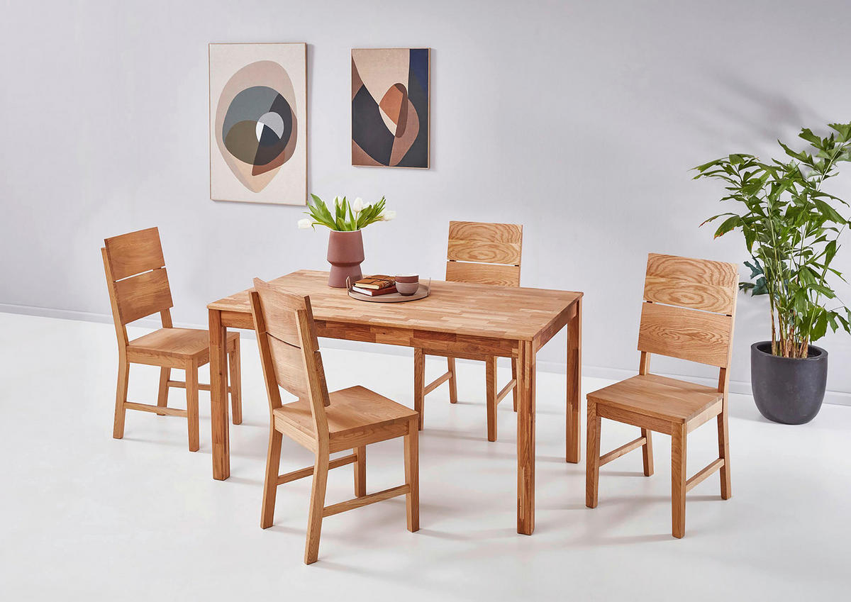 JEDILNA MIZA, hrast barve hrasta  - barve hrasta, Konvencionalno, les (140/74/80cm) - Carryhome