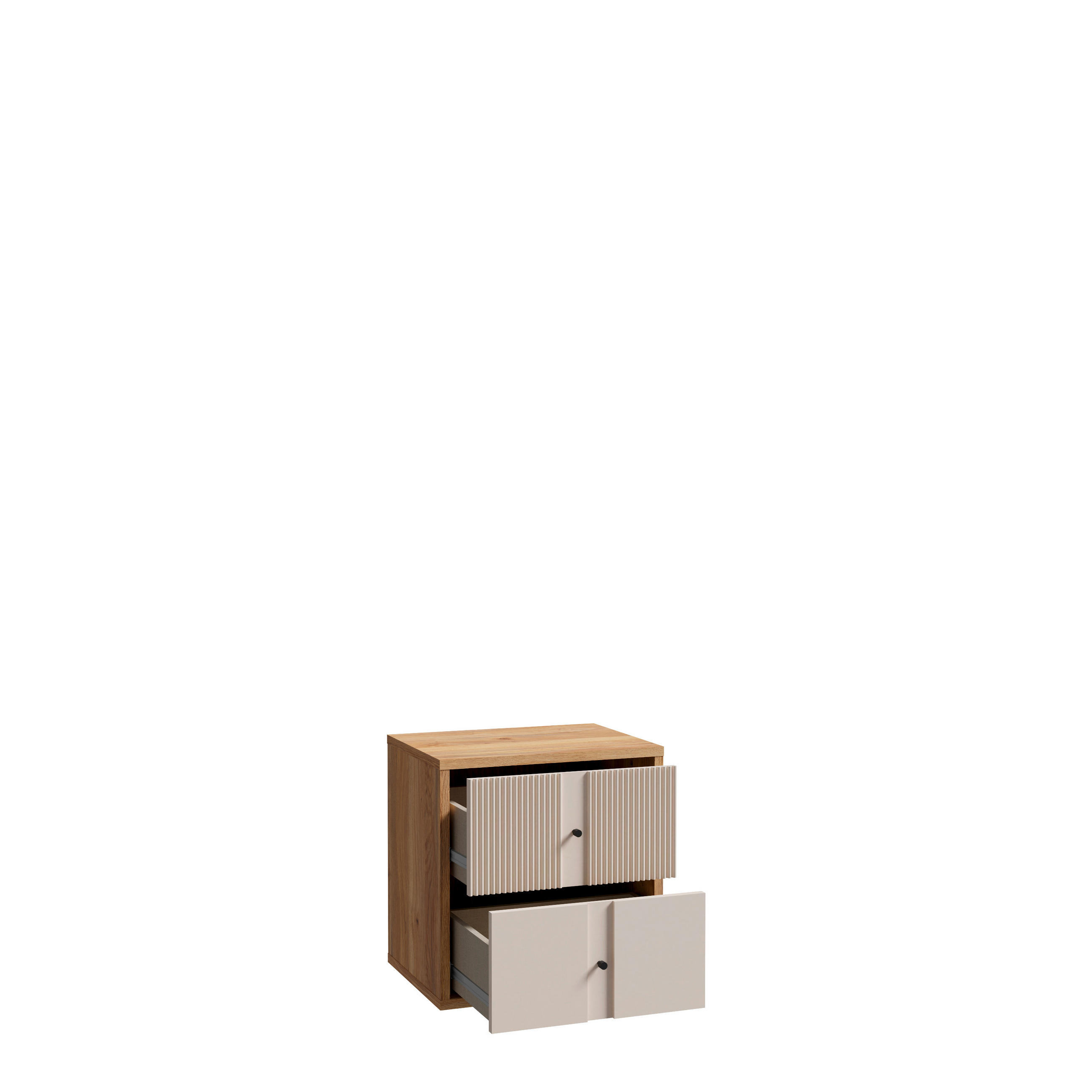 NOPTIERĂ in nisipiu, culoare lemn stejar  - culoare lemn stejar/nisipiu, Modern, plastic/metal (54,8/57,5/42cm) - Voleo