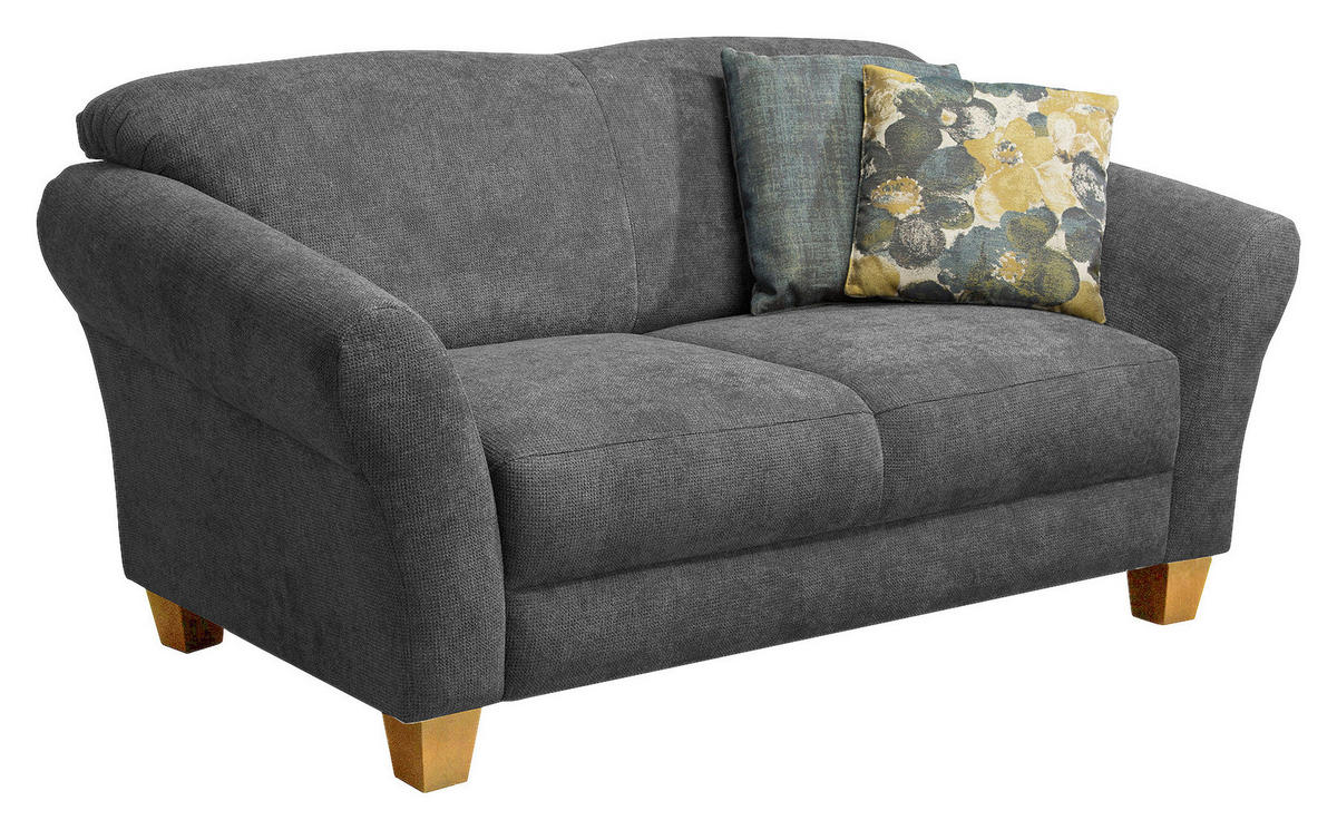2-SITZER-SOFA in Flachgewebe Grau  - Naturfarben/Grau, KONVENTIONELL, Holz/Textil (163/84/89cm) - Sit & More