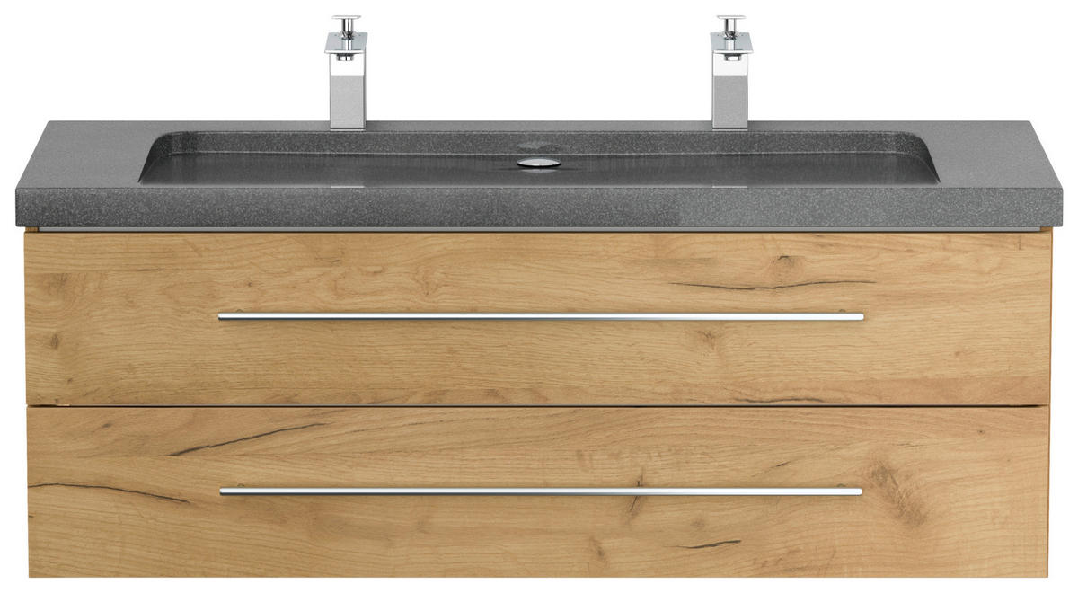 WASCHTISCHKOMBI 130 cm  - Eichefarben, Basics, Holzwerkstoff/Stein (130cm) - MID.YOU