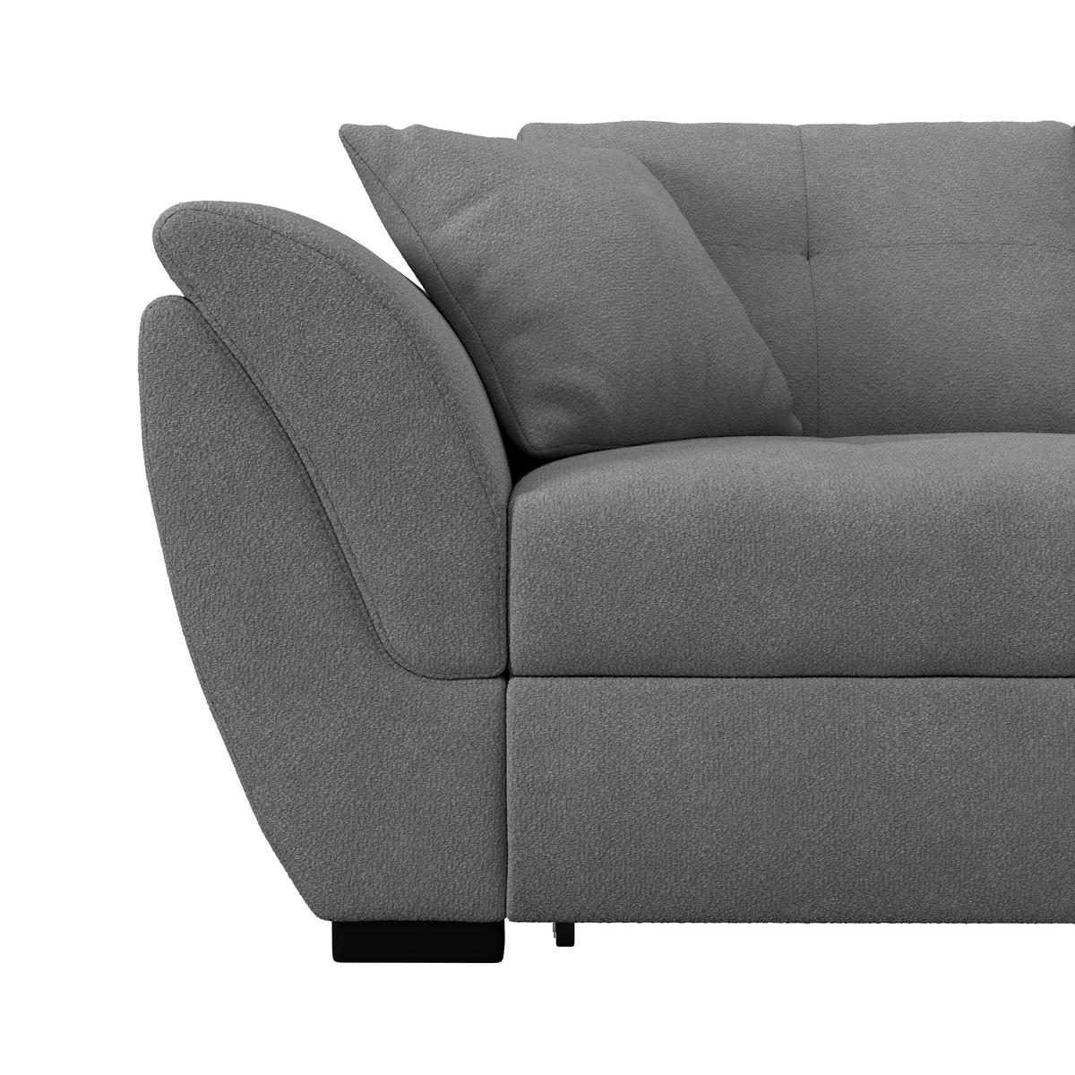 ECKSOFA Anthrazit  - Anthrazit/Schwarz, Konventionell, Textil (278/187cm) - MID.YOU