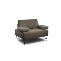 SESSEL Chenille Braun    - Schwarz/Braun, Design, Textil/Metall (114-142/85/86-94cm) - SENSOO