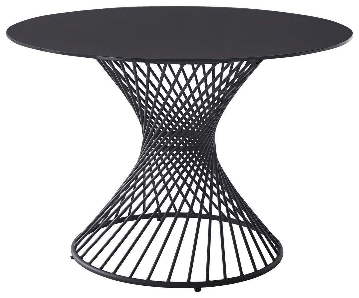 JEDILNA MIZA, črna  - črna, Design, kovina/steklo (110/110/76cm) - Voleo