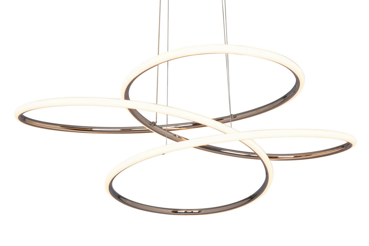 LED FÜGGŐLÁMPA 84,5/150 cm  - ezüst, Design, műanyag/fém (84,5/150cm) - Novel