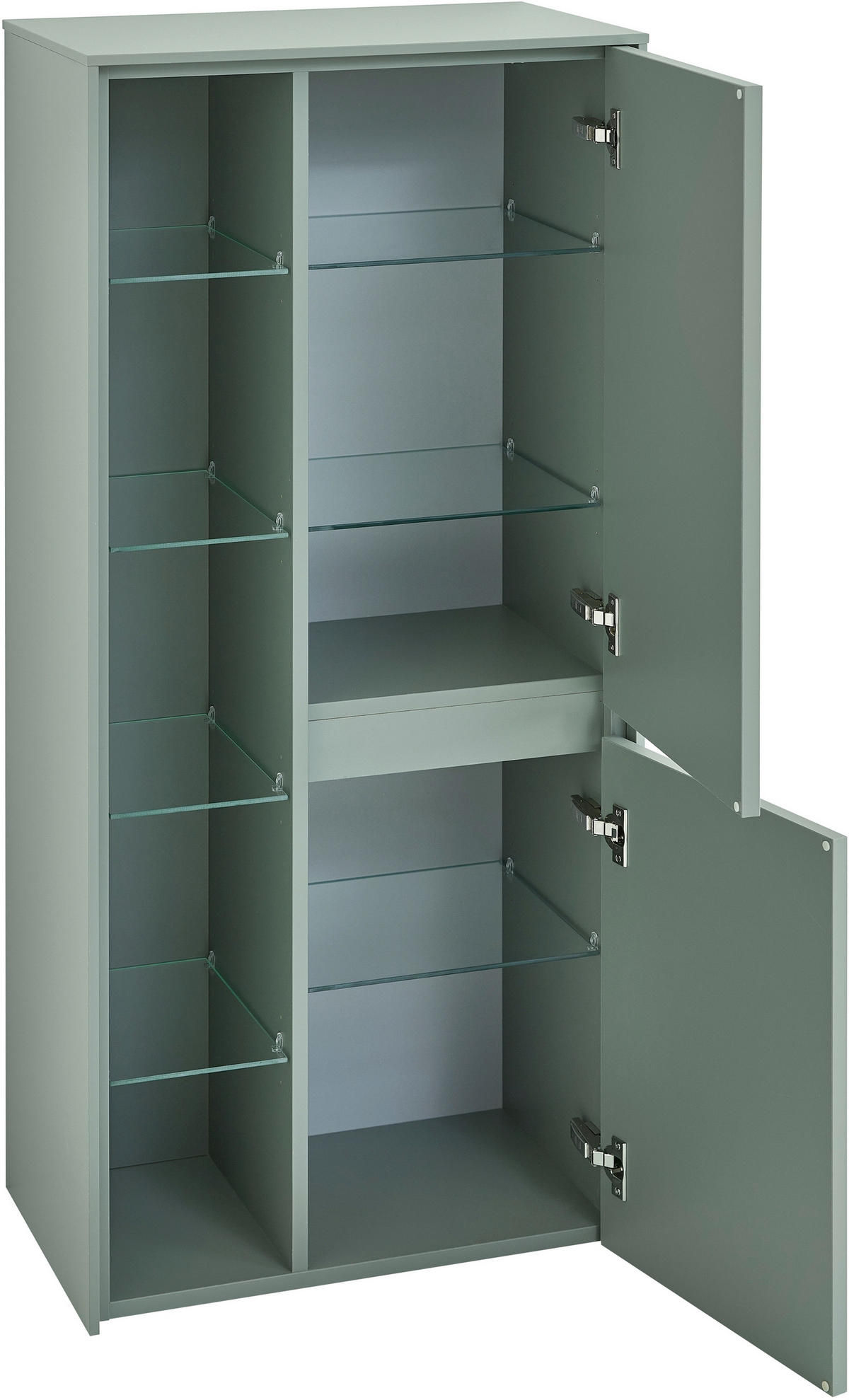 MIDISCHRANK 57/121/33 cm  - Schilfgrün, Design, Glas/Holzwerkstoff (57/121/33cm) - Sadena