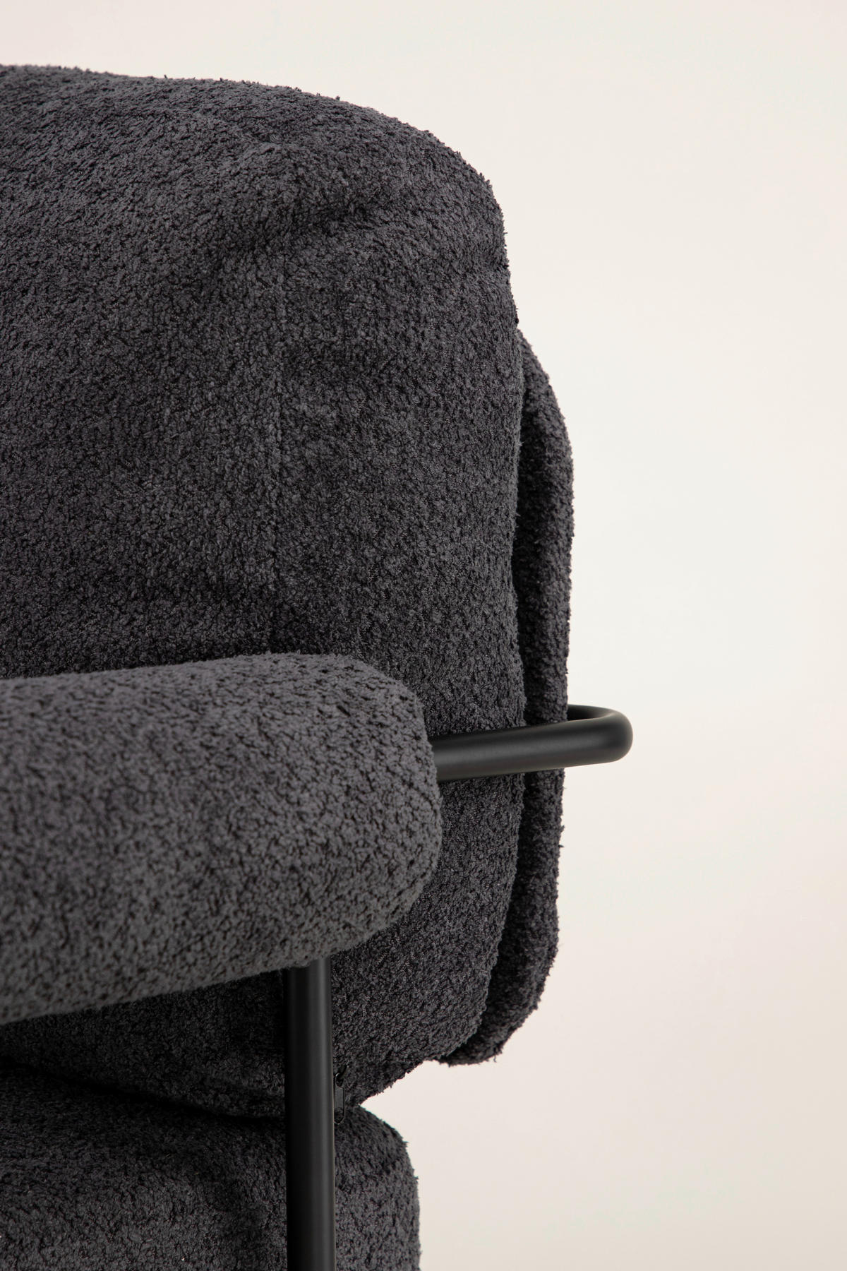 FÅTÖLJ i metall, textil svart, mörkgrå  - mörkgrå/svart, Design, metall/textil (95/83/87cm) - Lomoco