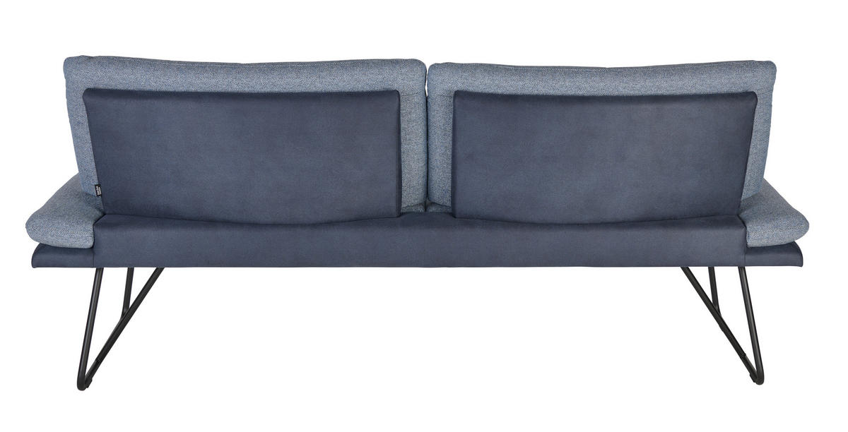 SITZBANK 208/90/74 cm Flachgewebe Anthrazit, Blau, Schwarz Metall  - Blau/Anthrazit, Design, Textil/Metall (208/90/74cm) - Dieter Knoll