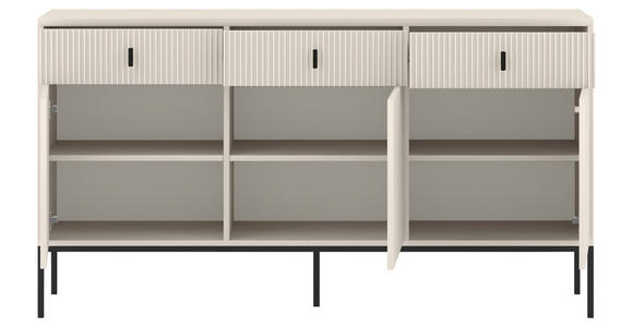 SIDEBOARD Maggiore in 154,5/82,6/39 cm - Kaschmir/Schwarz, Design, Holzwerkstoff/Metall (154,5/82,6/39cm) - Xora