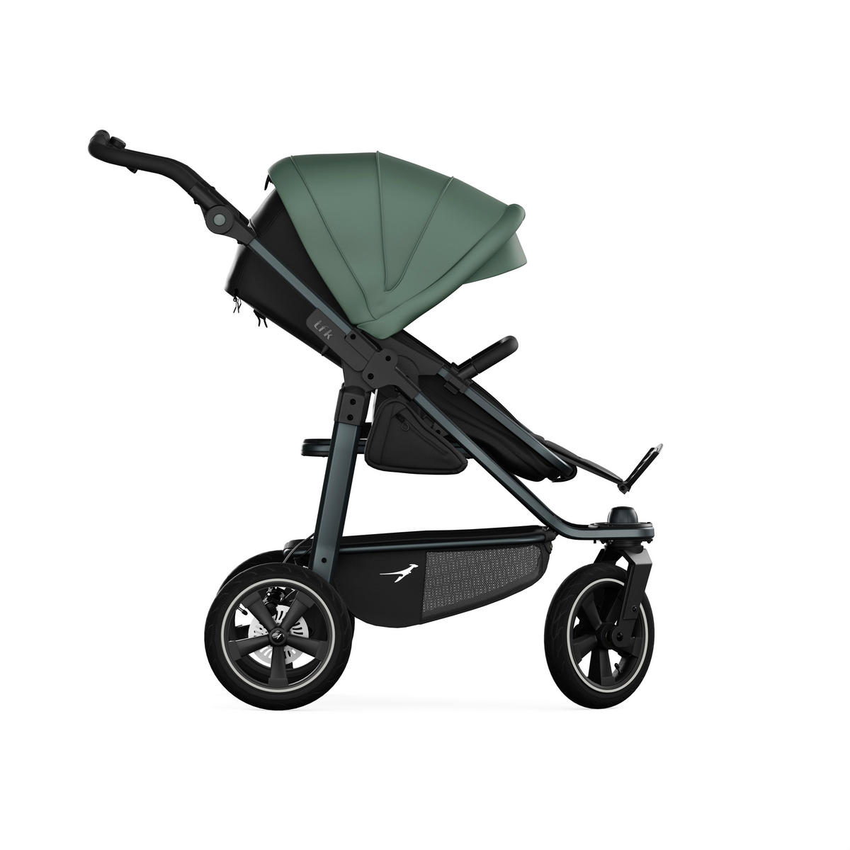 KOMBIKINDERWAGEN mono3 2-in-1 Kombikinderwagen  - Schwarz/Olivgrün, Basics, Textil/Metall (57/111/120cm) - TFK