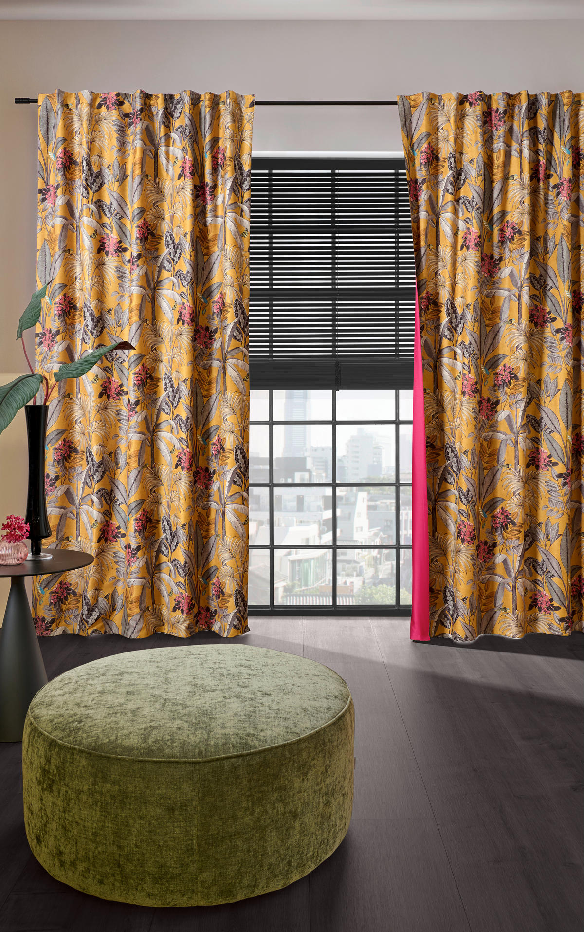 DEKOSTOFF per lfm blickdicht  - Senfgelb, KONVENTIONELL, Textil (145cm) - Esposa