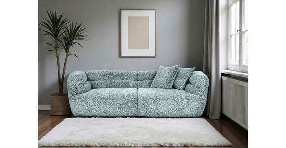 BIGSOFA  in Chenille Mintgrün  - Schwarz/Mintgrün, KONVENTIONELL, Kunststoff/Textil (240/75/105cm) - Carryhome