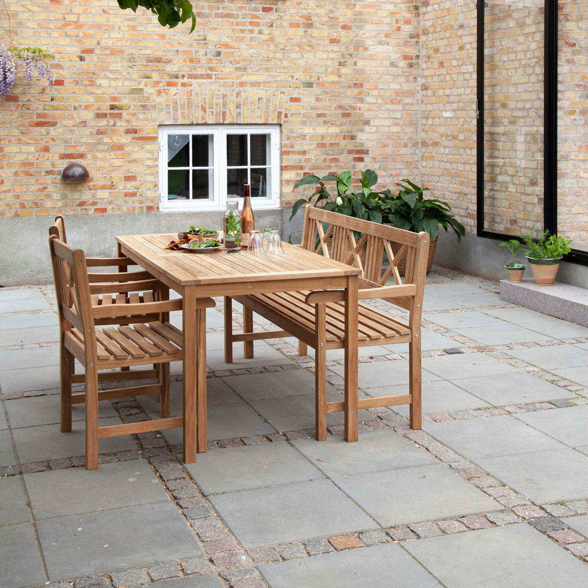 GARTENBANK 58/89/150 cm Teakholz   - Naturfarben/Teakfarben, Natur, Holz (58/89/150cm) - Gardenson