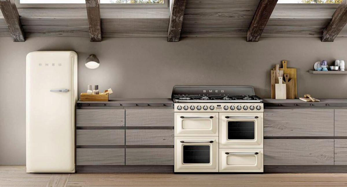 KÜHLSCHRANK 60/150/72.8 cm  - Creme, Basics, Metall (60/150/72.8cm) - SMEG